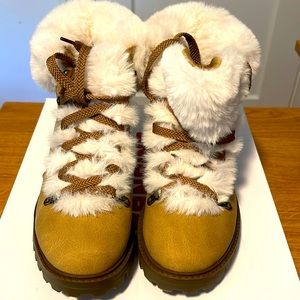 Faux fur ankle boots